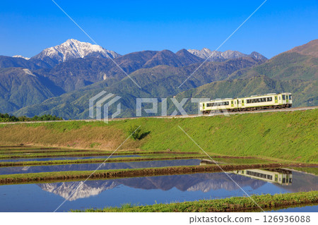 小海線以開駒山為背景,沿著小淵澤大彎道的陡坡向上攀爬。 小海線以開駒山為背景,沿著小淵澤大彎道的陡坡向上攀爬。 126936088