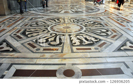 Italy, Florence, Duomo, marble floor fresco 126936205