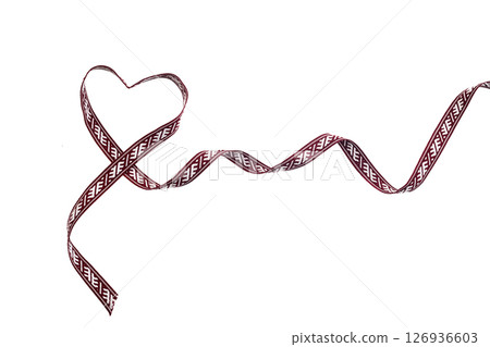 Heart Ribbon Design. Traditional latvian midsummer celebration called Ligo. Heart Ribbon Design. Traditional latvian midsummer celebration called Ligo. 126936603