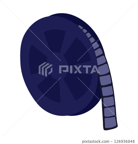 Old film strip, illustration in blue shades 126936848