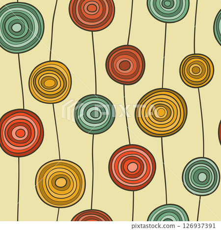 Seamless colorful circles abstract pattern. Wallpaper design 126937391