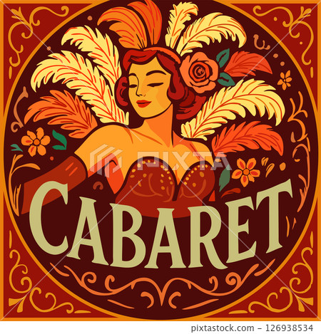 Cabaret. Vector vintage poster with lettering 126938534