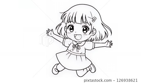 可愛的女孩繪本 可愛的女孩繪本 126938621