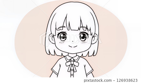 Cute girl coloring book 126938623