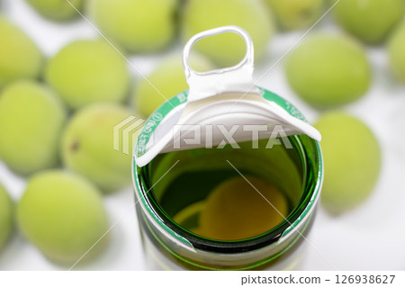 Plum wine bottle 126938627