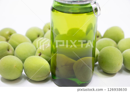 Plum wine bottle 126938630