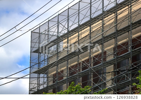 Image of external scaffolding (framework scaffolding) 126938828