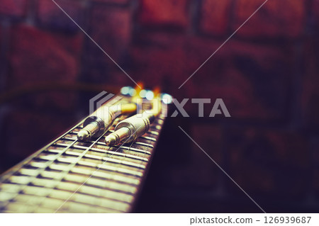 Cord with jacks for connection on fingerboard electric guitar Cord with jacks for connection on fingerboard electric guitar 126939687