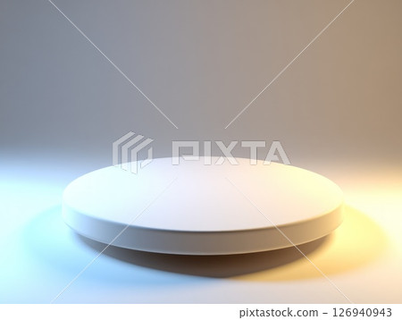 Round white platform on gradient background for product display 126940943