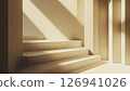 Beige stairs and light create minimalist architectural composition 126941026