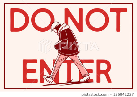 Do not enter.Red sign inscription on white 126941227