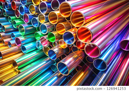 Colored tubes,drinking straws for beverages,cocktails background 126941253