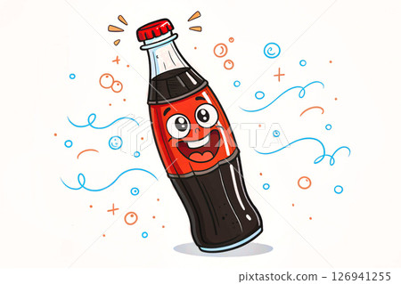 Festive fun bottle of cola,enjoy the taste,quench thirst 126941255