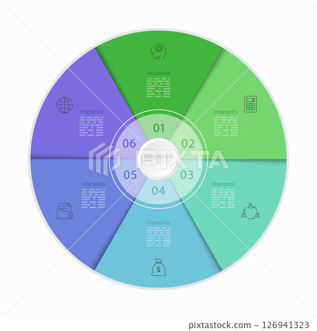 Infographic 6 options design elements for your business data. Vector Illustration. Infographic 6 options design elements for your business data. Vector Illustration. 126941323
