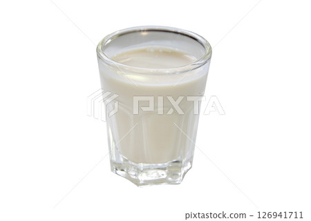 Fresh milk in glass isolated on white. Fresh milk in glass isolated on white. 126941711