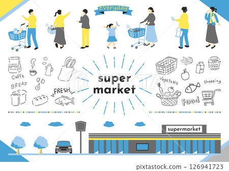 人們在超市購物 人們在超市購物 126941723