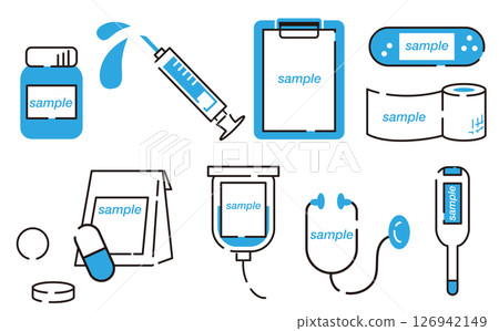 醫學插畫設計框架素材集 126942149
