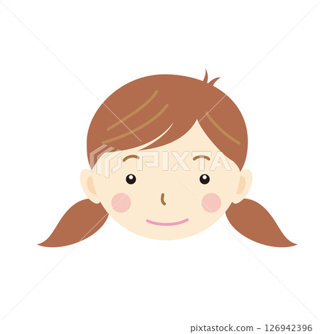 Family, girl with pigtails, simple illustration Family, girl with pigtails, simple illustration 126942396