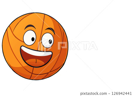 Smiling looking basketball isolated on white 126942441