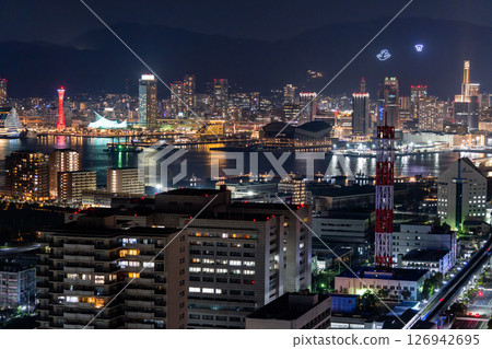 <Hyogo Prefecture> Night view of Kobe - Downtown Kobe seen from Port Island 126942695