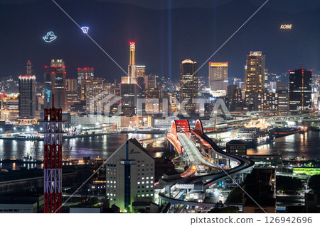 <Hyogo Prefecture> Night view of Kobe - Downtown Kobe seen from Port Island 126942696