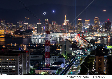 <Hyogo Prefecture> Night view of Kobe - Downtown Kobe seen from Port Island 126942700