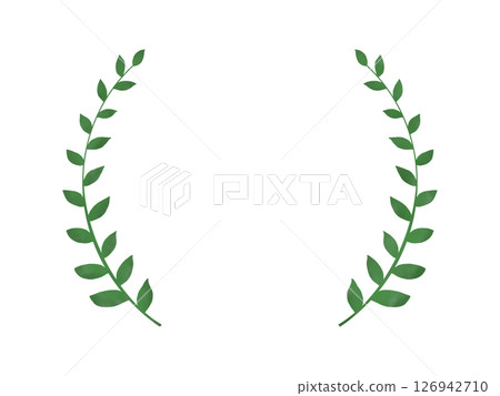 Simple green laurel wreath decoration illustration 126942710
