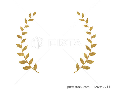 Golden laurel wreath decoration illustration 126942711