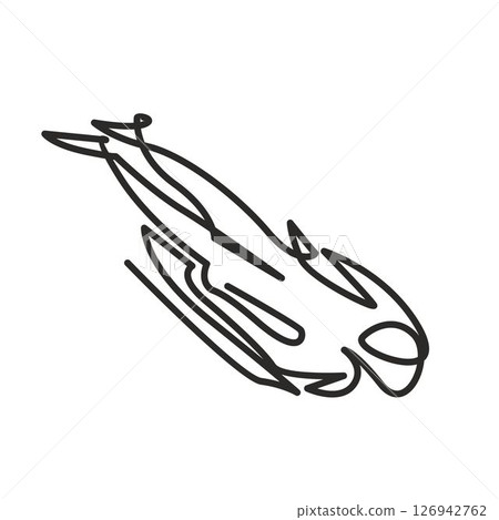 Vector Line Art Athlete Riding Bobsled Skeleton Logo Icon Outline Vector Line Art Athlete Riding Bobsled Skeleton Logo Icon Outline 126942762