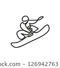 Snowboarding Logo Icon Vector Line Art 126942763