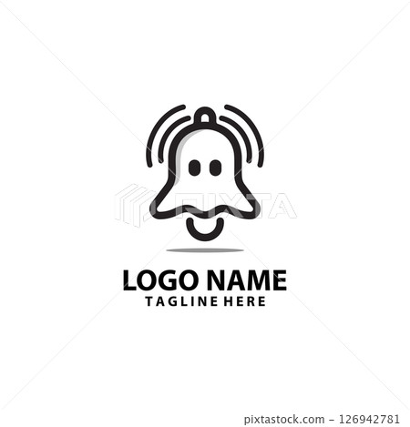 bell ghost logo design vector 126942781