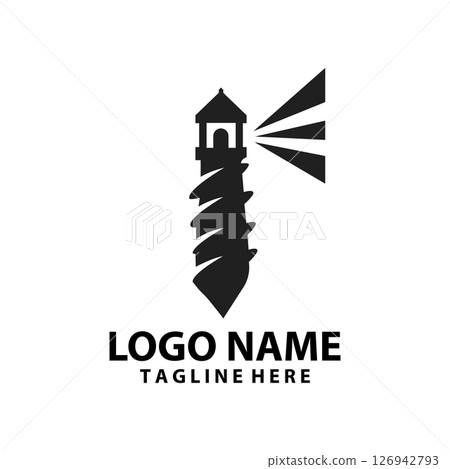 lighthouse drill logo design vector 126942793