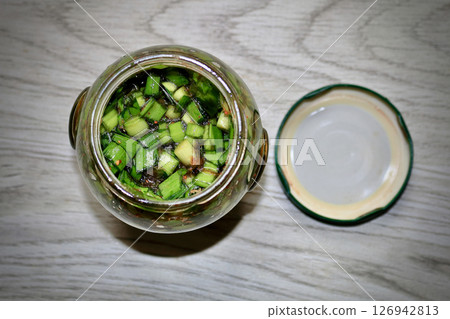 Chinese chives marinated in soy sauce Chinese chives marinated in soy sauce 126942813