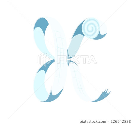 Medicine cartoon font bandage letter K. Medicine English alphabet typeset element, hospital isolated vector font letter. Healthcare kids ABC typeface symbol or medical cartoon type sign Medicine cartoon font bandage letter K. Medicine English alphabet typeset element, hospital isolated vector font letter. Healthcare kids ABC typeface symbol or medical cartoon type sign 126942828