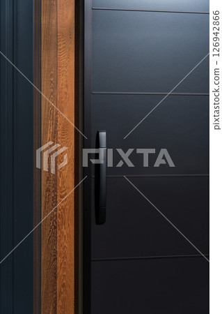 Black entrance door 126942866