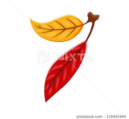 Autumn thanksgiving font typeset tree leaves digit 7 seven. Thanksgiving kids ABC typeface digit, autumnal vector type numeral symbol. Fall season alphabet typeface figure or autumn math font number 126942994