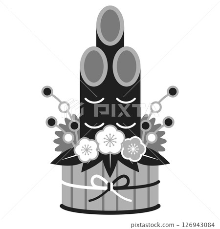 Kadomatsu icon illustration monochrome 126943084