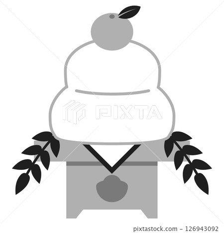 Kagami mochi icon illustration monochrome Kagami mochi icon illustration monochrome 126943092