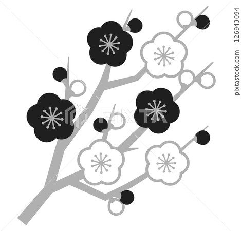 Plum branch New Year decoration icon illustration 126943094