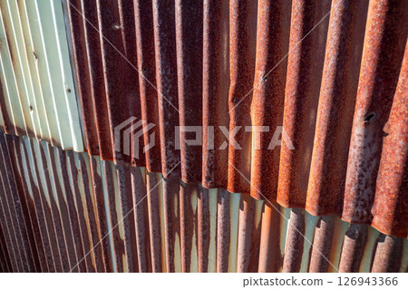 Old galvanized iron wall 126943366