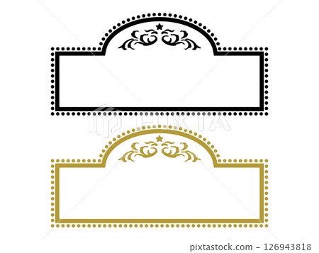Antique star frame - set of black and gold Antique star frame - set of black and gold 126943818