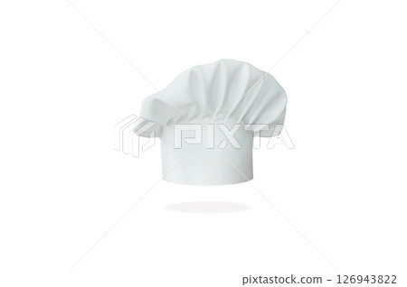 White chef hat floating on white background. 126943822