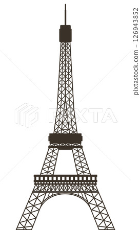 簡單的艾菲爾鐵塔素材插畫 126943852