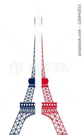 簡單的艾菲爾鐵塔素材插畫 126943853