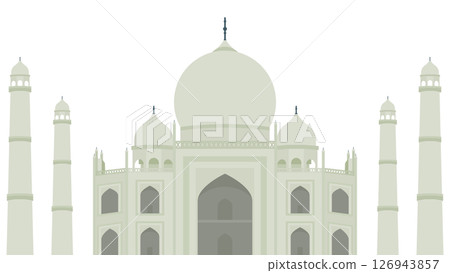 簡單的泰姬陵素材插畫 簡單的泰姬陵素材插畫 126943857