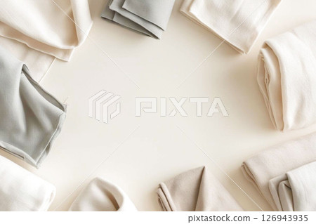 Cloth, fabric, ethical goods (eco, reuse, sustainable, ethical consumption, white background) 126943935