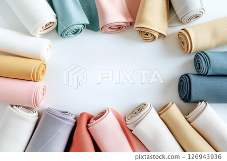 Cloth, fabric, ethical goods (eco, reuse, sustainable, ethical consumption, white background) 126943936
