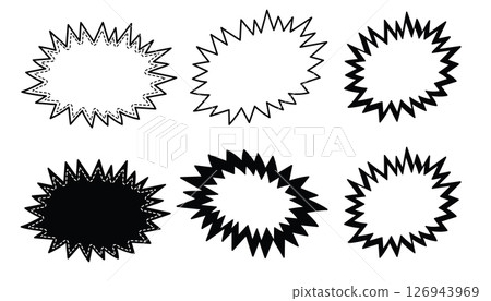 Doodle bubble text starburst hand drawn vintage collection Doodle bubble text starburst hand drawn vintage collection 126943969