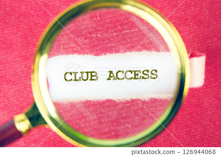 The CLUB ACCESS concept phrase. A place to copy. Special, limited, exclusive, VIP, made to order, Personalization marketing concept 126944068