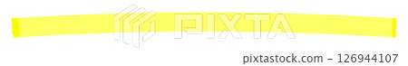 黃色螢光筆/標記線 - 簡單的底線/裝飾設計部分 126944107